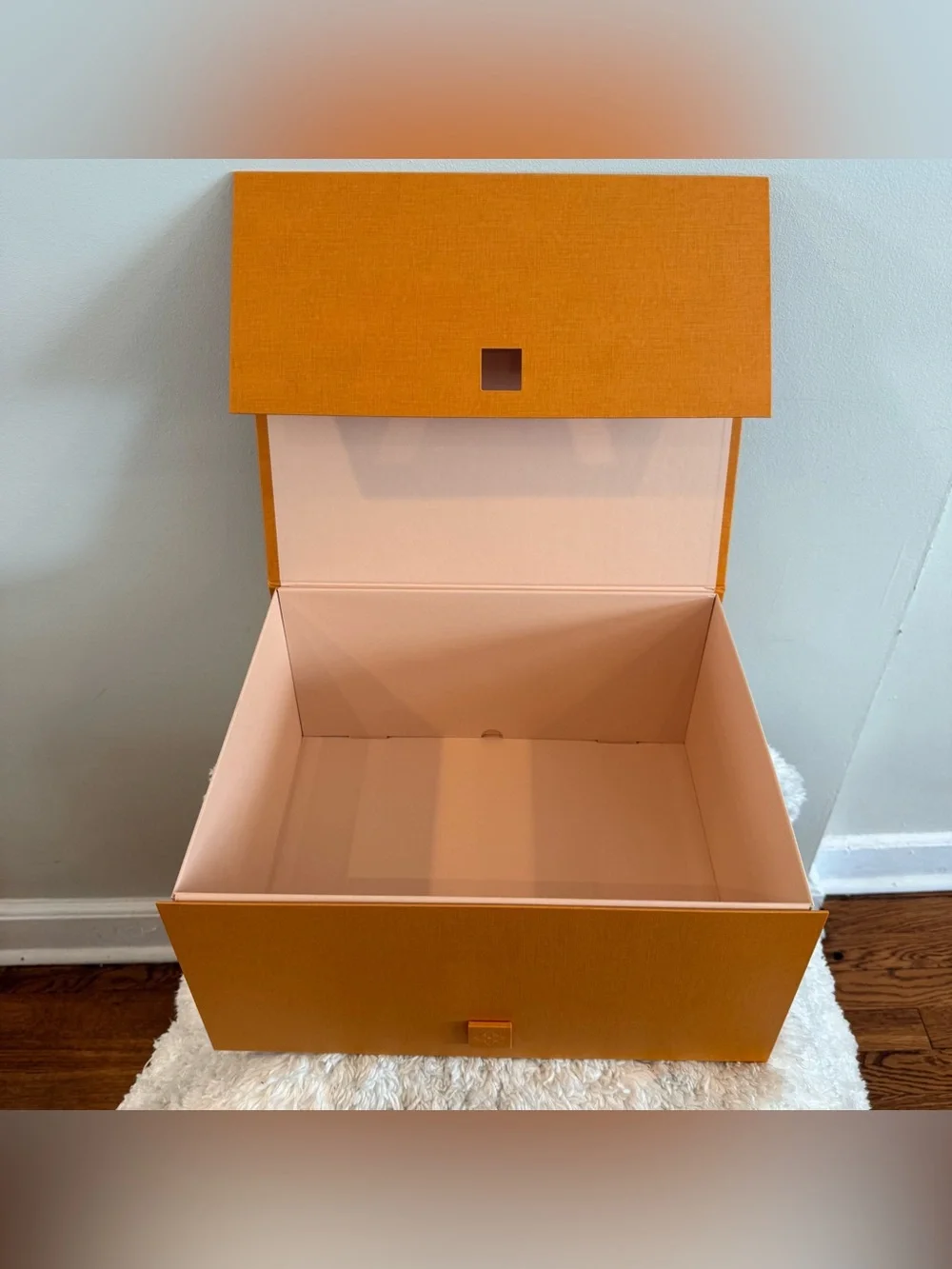 Authentic Louis Vuitton Empty Orange Gift Box XL W Original LV Logo Mailer Box